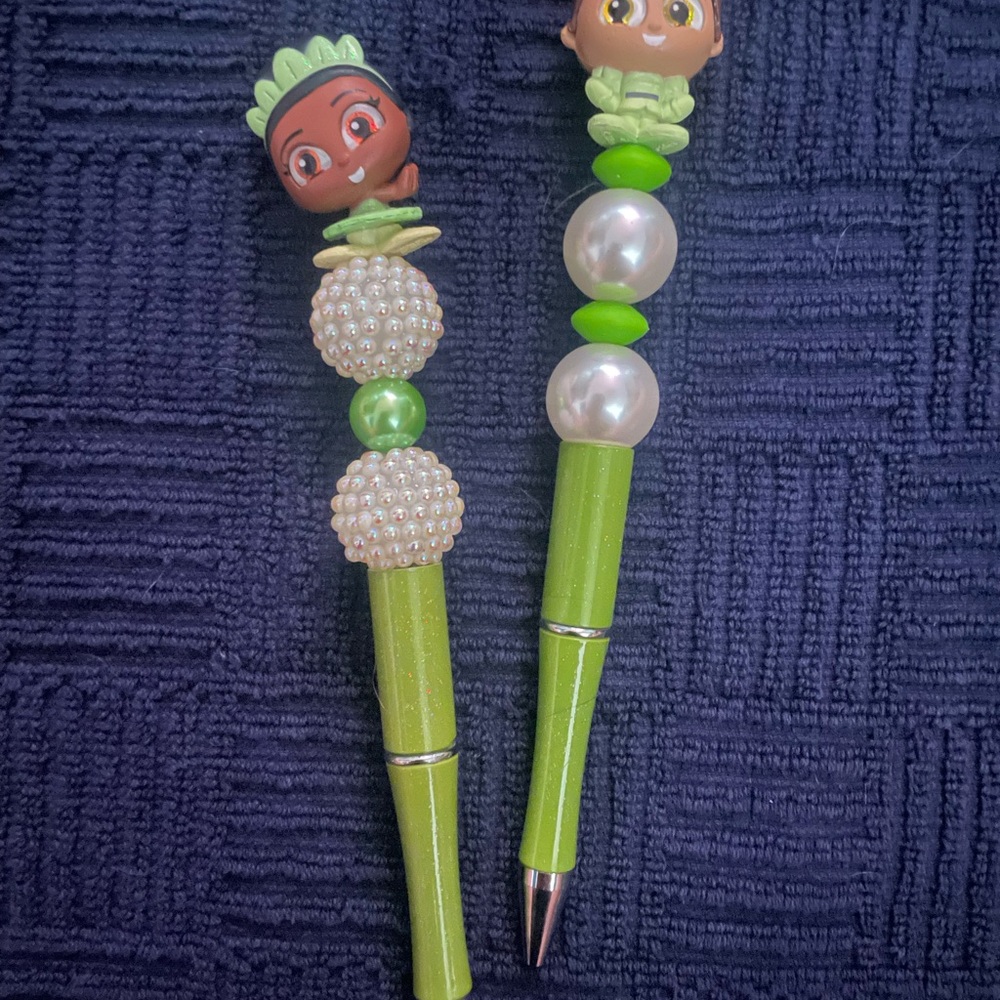 Disney Princess Tiana and Prince Naveen Beaded Pens